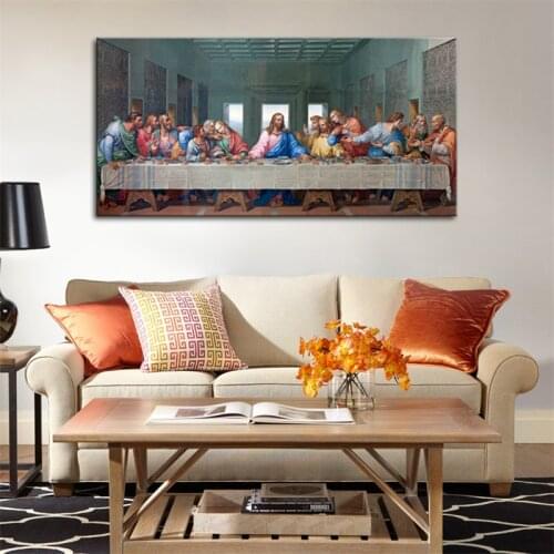 Jesus Last Supper by Leonardo Da Vinci Painting Canvas Print Wll Art For Dinning Room Kitchen Christmas Decoration Drop Shipping