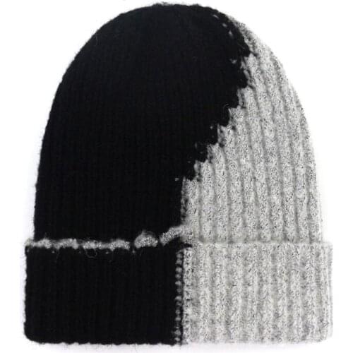 Autumn Winter Hats Mens Beanie Acrylic Winter Cap Beanies for Ladies Unisex Patchwork Color Knitted Cap Gorros Mujer Invierno