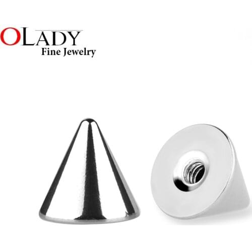 10pcs/lot 3 4 5 6 mm Stainless Steel Cone Head Screw Hole 14/16G Lip Eyebrow Tongue Body Jewelry Piercing Parts