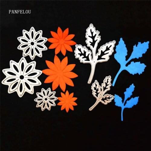 PANFELOU Easter Serrated leaves Scrapbooking Easter card album paper die metal craft Embossing mould cuts dies cutting