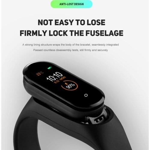 M4 Pro Smart Watch Band Fitness Bracelet Sports Body Temperature Reference Wristband Heart Rate Monitor Tracker for IOS Andriod