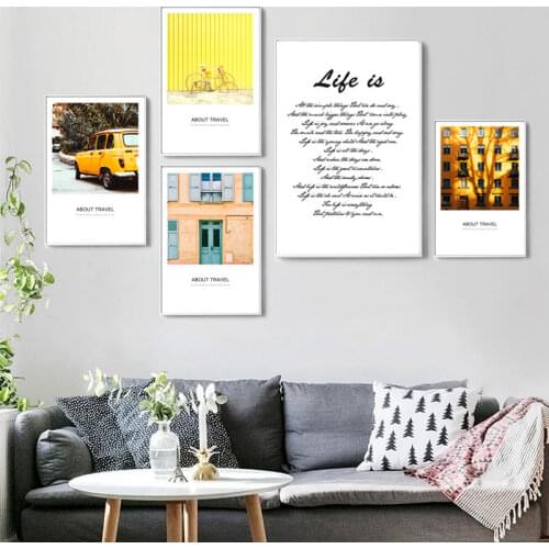 Modern Travel Life Poster Home Decor Nordic Canvas Painting Wall Art Print Modern Minimalism Quote Scenery Decor for Living Room