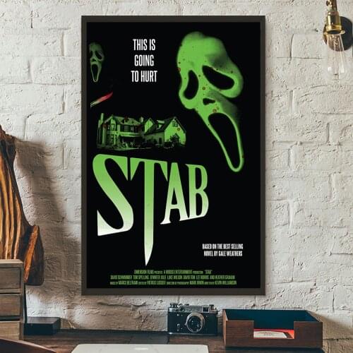 Scary Movie Stab Posters Classic Horror Fictional Film Canvas Painting Wall Art Decor