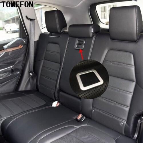 TOMEFON ABS Carbon Fiber or Chrome Matte For Honda CRV CR-V 2017 2018 Rear Seat Middle Armrest Switch Cover Frame 1piece/Set
