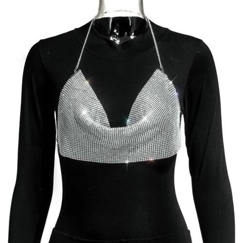 Summer Women Sexy Tops Sequins Beads Chain Tanks Camis Two Ways Wear Backless Strapless Tops Femme Tank Top Summer Clothes