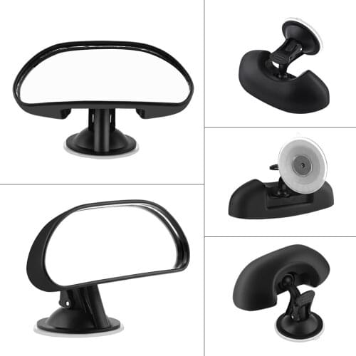 1 Pc 360 degree Adjustable Car Baby Child Back Seat Rear View Safety Mirror With Suction Cup premium acrylic lens Black