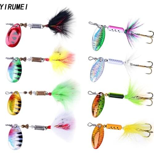 1PC Durable High Carbon Steel Hooks Hard Metal Spoon Trolling Blade Sequins Spinner Bait Wobbler Fishing Lure Tackles Sets 7 CM