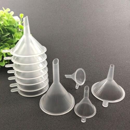 10Pcs Plastic Small Funnel Ktichen Tools Transparent Mini Labs Accessories Perfume Spread Bottle Liquid Oil Funnels