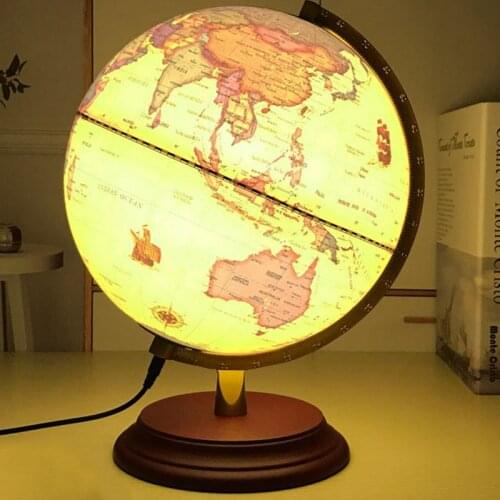 25CM globe middle school students retro LED lamp decoration globe world map levitating globe educational office decor