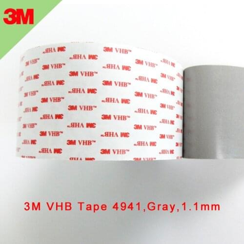 5pcs 10mmX33m 4941 VHB Double Sided Tape with 1.1mm thick Gray Acrylic Foam Replace Rivets Spot Welds Liquid adhesives