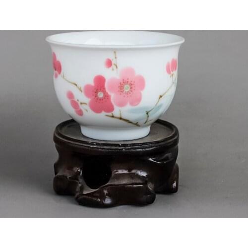 7501 National Porcelain Official Kiln Hand Painted Water Point Plum Small Tea Cup Small Wine Cup Tea Cup Antique Collection