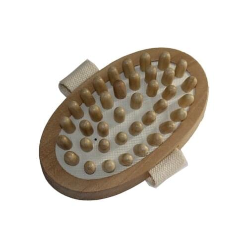 Anti Cellulite Wooden Massage Brush Fat Remover Massager with Hand Strap Portable Pocket Size Good with or without Creams