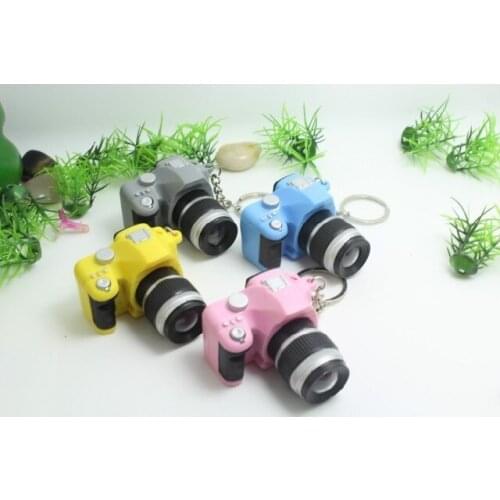 FREE SHIPPING BY DHL 200pcs/lot Plastic LED New 3D Camera Shaped Keychains with Sound Novelty Toy Keyrings for Kids