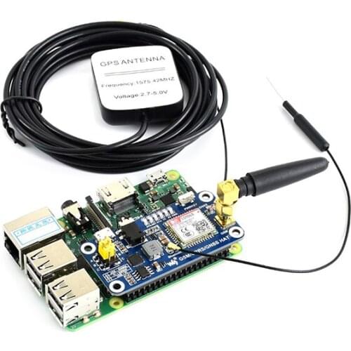 BlueRaven GSM/GPRS/GNSS/Bluetooth 3.0 HAT for 2B/3B/3B+/Zero/Zero W, Support SMS, phone,email, onboard USB to UART converter