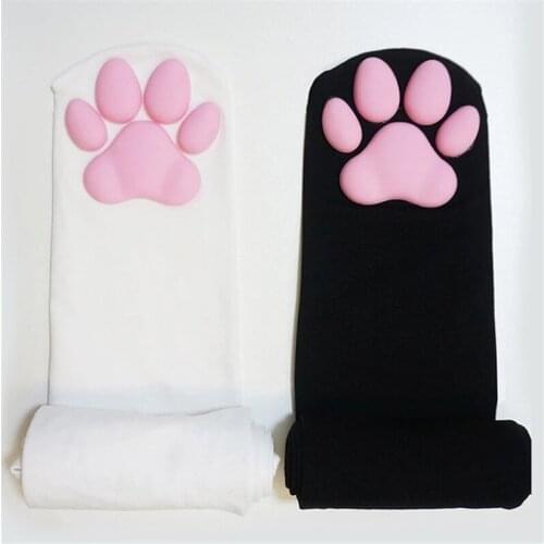 Over Knee Kawaii 3D Cat Pad Kitty Paw Socks Girl Lolita Cosplay Velvet Leggings Overknee Thigh High Long Fetish Stockings 60CM
