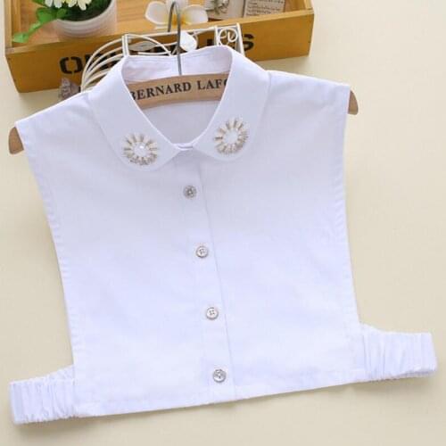 Fall winter double layer high quality pearl shirt sweater Fashion cotton classic white Fountain Spring & Autumn Winter