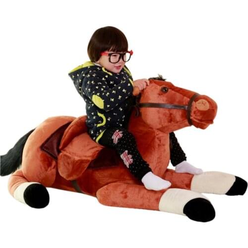 Fancytrader 51'' Giant Plush Stuffed Horse Lifelike Toy Big Soft Simulation Horse Doll 130cm Nice Gifts Photograph Prop 3 Colors