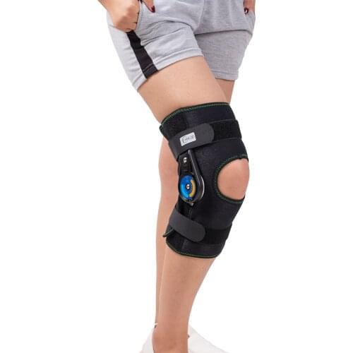 Hinged Knee Patella Brace Support Stabilizer Pad Belt Band Strap Orthosis Splint Wrap Immobilizer Guard ROM Knee Brace