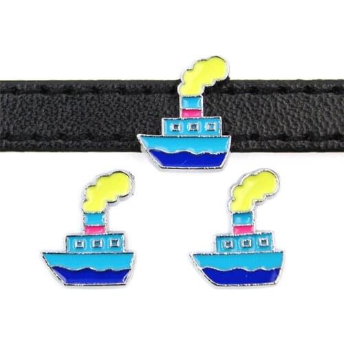 Colorful Enamel Fencing Athlete Ship 8MM Slider Charms Fit Pet Collar DIY Wristband & Bracelet Making