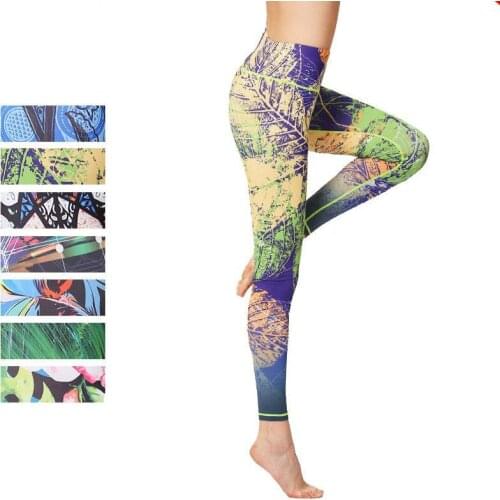 Impresso leggings de fitness de cintura alta mulheres yoga calça estiramento esporte leggings feminino gym workout calças yoga c