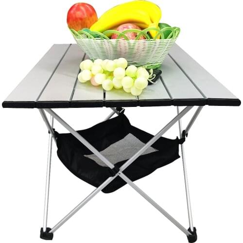 Camping Furniture Ultralight Aluminium Computer Bed Tables Silvery Black Table Portable Folding Table