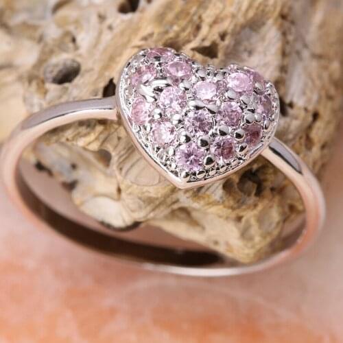 Lovely Pink Kunzite 2*2mm Semi-precious Stone Silver Cool For Women Ring Q1585