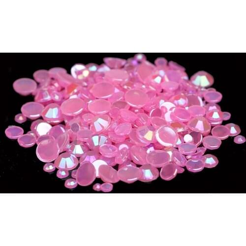 Many Sizes Acrylic Rhinestones Jelly Rose Color Shoes Clothing Decorations Sparkling Newest Nail Art Decorations