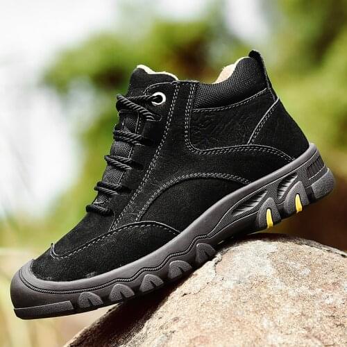 Fashion Winter Shoes Men Boots Outdoor Warm Snow Boots Ankle Flat Boots Fashion Warm Sneakers Men Shoe