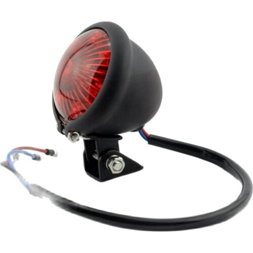Motorcycle Red 12V LED Light Motorc Brake Rear Adjustable Cafe Racer Style Stop Tail Light Taillight for Chopper Motorbike Lamp