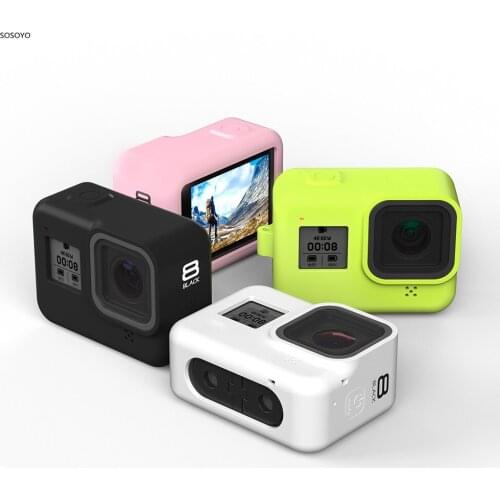 Soft Silicone Case Anti-fall Protective Case Shell With lanyard For Gopro Hero 8 Black Action Sports Camera Accessories 4 Colors