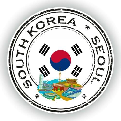 Seal Sticker of South Korea Seoul Stamp Bumper Roundel Laptop Car Truck decals stickers