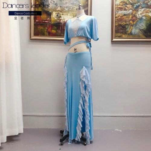2020 new belly dance oriental dance adult children plus size modal practice clothes practice clothes sexy lace customization