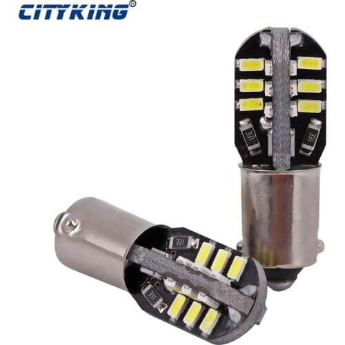 Wholesale 10pcs/Lot Canbus ba9s led 24smd 3014 LED car ba9s led bulb t4w 24 LED bax9s W5W 194 SMD Error Free White Light 12v