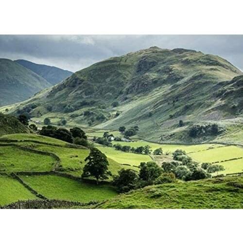 Lake District Valley England Painting Metal Plate Art Holiday Decoration Outdoor & Indoor Sign Wall Decoration Iron Poster