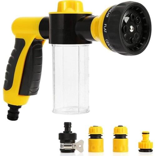 Foam Sprayer Gun Garden Foam Water Sprayer 8 Modes Foam Nozzle Soap Dispenser Gun for Car Washing Pets Shower Plants Watering