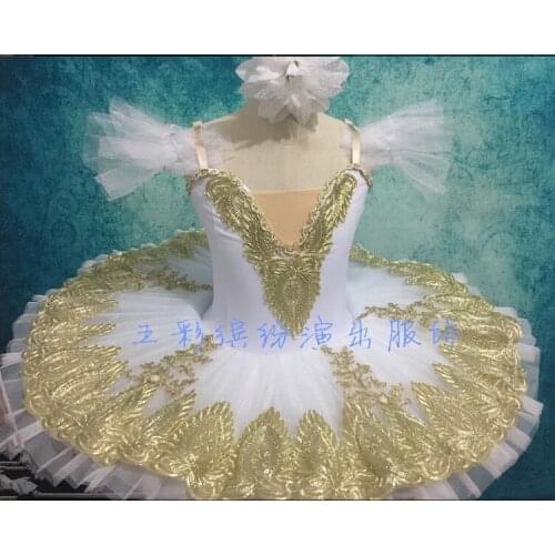 Professional Ballet Tutus Adult Swan Lake Pancake Children Ballerina Figure Embroidered