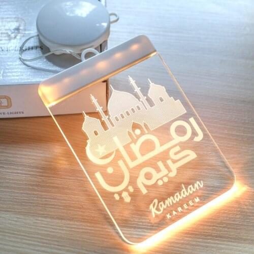 Ramadan Themed Lamp with Suction Cup Eid Lantern/Castle Scented Night Light Islam LED Hanging Ornament for Muslim XHC88