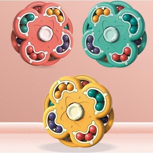 Puzzle Ball Rotating Magic Beans Cube Fingertip Fidget Toys Kids Adults Stress Relief Decompression Toy Figit Spinners
