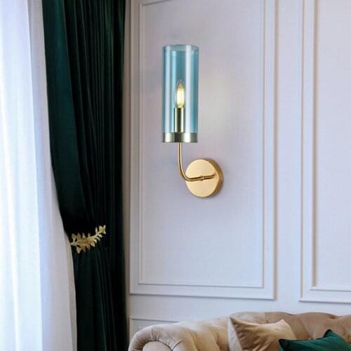 Nordic Modern glass Wall Lamp blue cagnac Bedroom Bedside Living Room Aisle stairs simple wall light for home lighting fixture