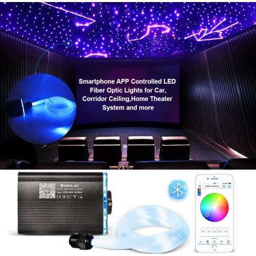 Smart APP control Optic Fiber Lights RGBW Starry Sky Effect Ceiling Light 2-5m Optical Fiber Cable available Car Decoration