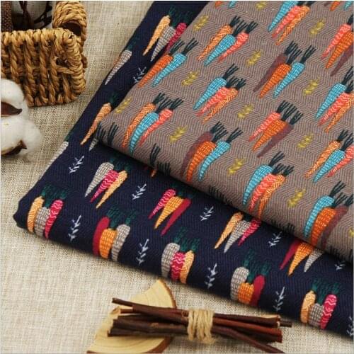 New Carrot Printed Fabric Woven Brushed Fabric Womens and Childrens Wear Cotton Fabric, width 140cm, 1 yards