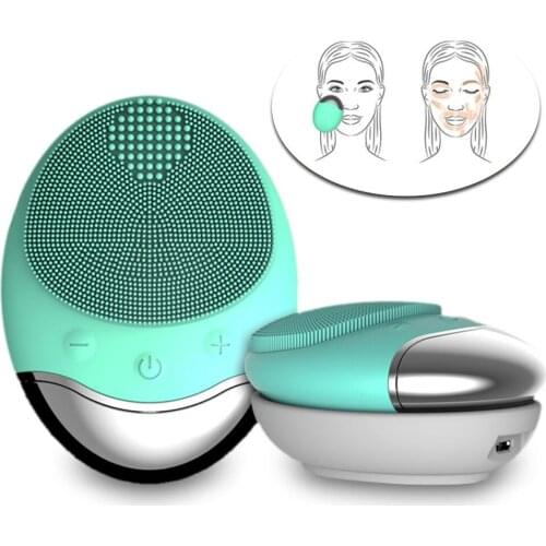 Wireless Charging Ultrasonic Facial Cleansing Brush Face Massager Silicone Vibrating for Removing Skin Oil Blackheads Cosmetic