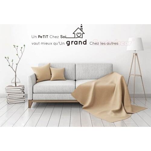 Stickers Un-petit-chez-soi-vaut-mieux Vinyl Wall Decor Mural Art Decal Living Room Home Decor Poster House Decoration