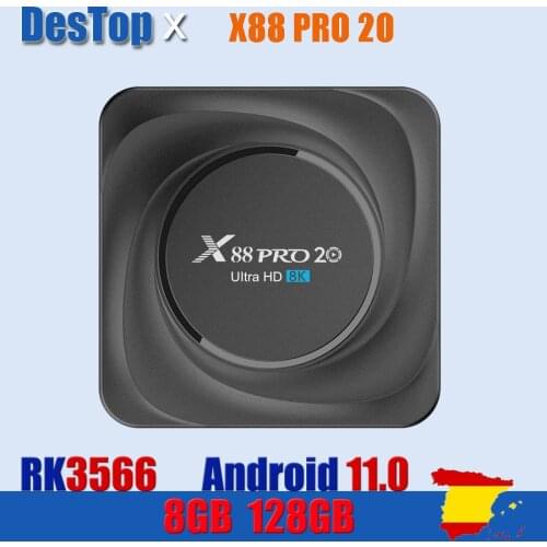 2021 X88 PRO 20 TV Box Android 11 8GB RAM 128GB ROM Rockchip RK3566 8K Android 11.0 Media Player Google Youtube 1000M 4GB 32GB