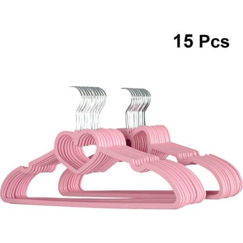 10/15/20PCS Clothes Hanger Durable ABS Heart Pattern Coat Hanger for Adult Children Clothing Hanging Seamless Drying Rack