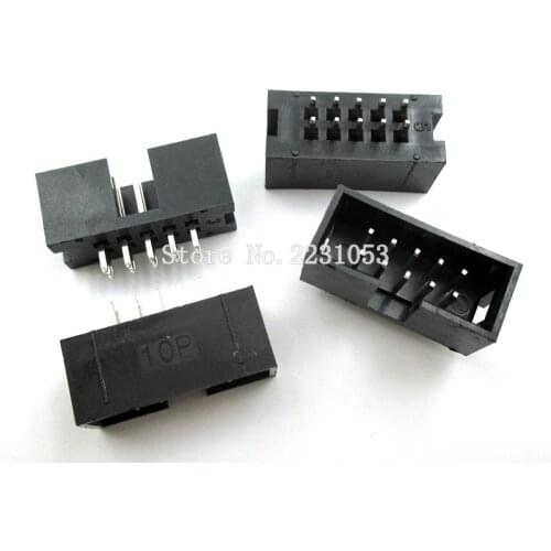 20PCS/LOT DC3-10P JTAG ISP socket straight IDC Box headers connector 10Pins 2x5 2.54mm Pitch Box headers 10P female connector
