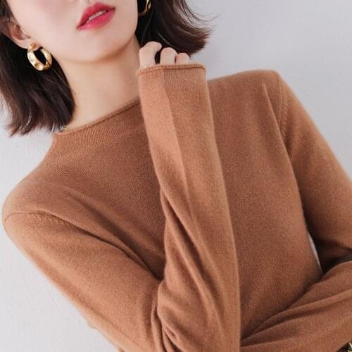 6Colors Hot Sale Women Jumpers Long Sleeve 100% Pure Cashmere Knitting Sweaters Female O-neck Standard Pullovers
