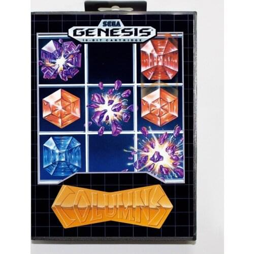 16 bit Sega MD game Cartridge with Retail box - Columns game card for Megadrive Genesis system