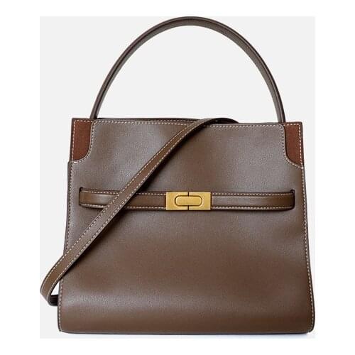 2021 OL Business Fashion Handbag Split Leather Large Capacity Lock Crossbody Totes