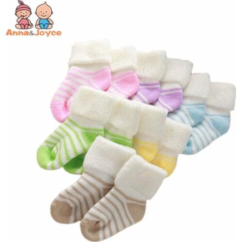 3pairs/Lot 0-24 Months Baby Socks Soft Thick Newborn Keep Warm Winter Terry Infant